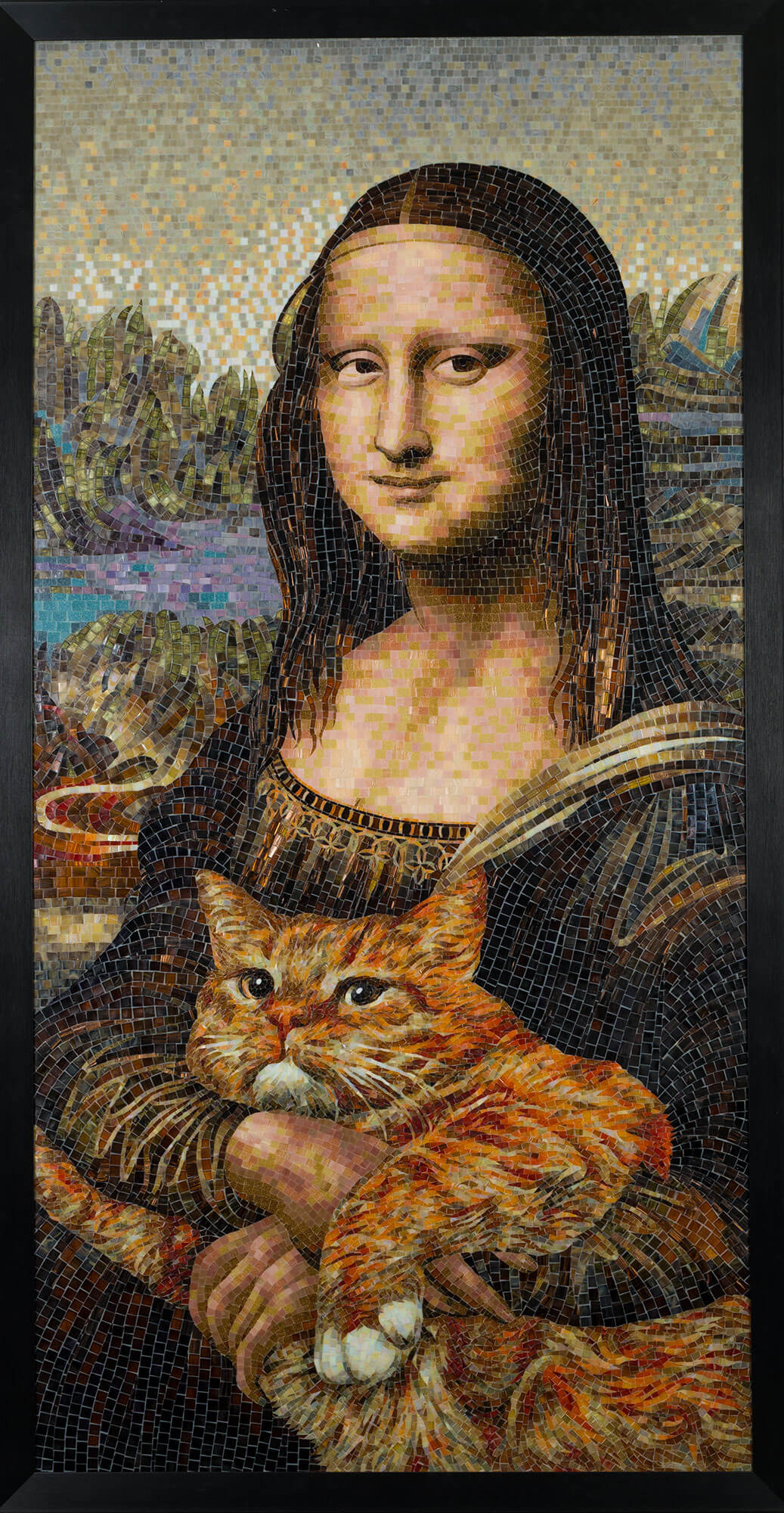 Monalisa with Cat Graphic · Creative Fabrica